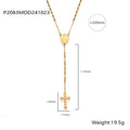 Retro Personality Hip Hop Niche Necklace Embossed Round Brand Fringe Cross Pendant Stainless Steel Gold Plated Jewelry