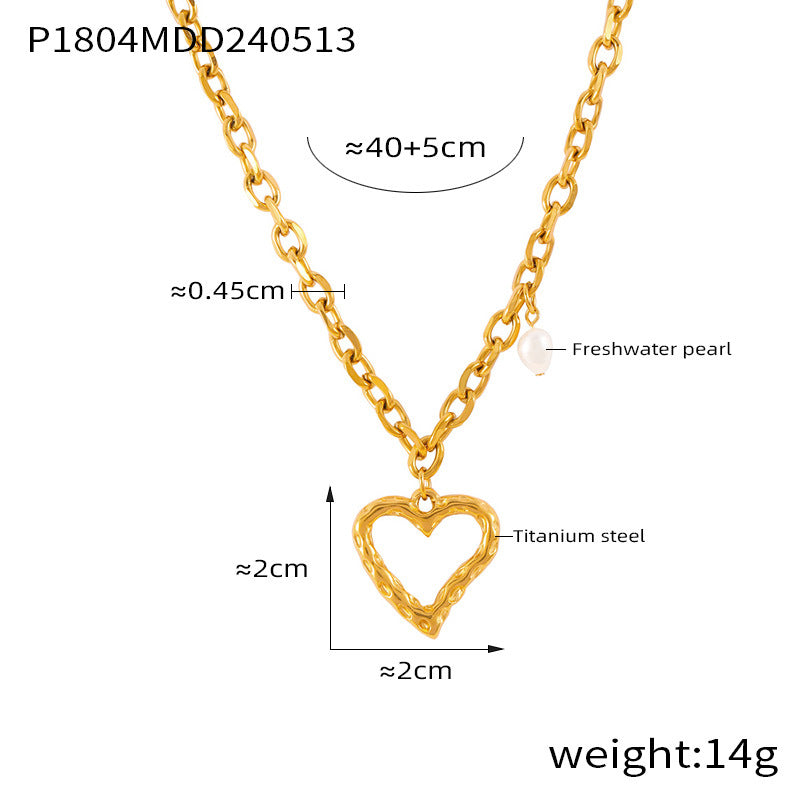 Simple Sweet Wind Personality Jewelry Hollow Design love Rose Pendant Stainless Steel Necklace Valentine's Day
