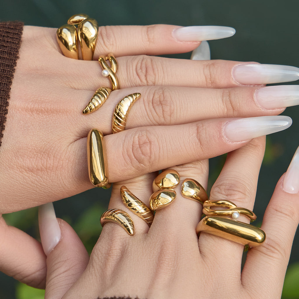 Factory Direct High Quality 18K Gold Plated Stainless Steel Snake Ring High End Open Finger Ring for Ladies Custom Logo Support