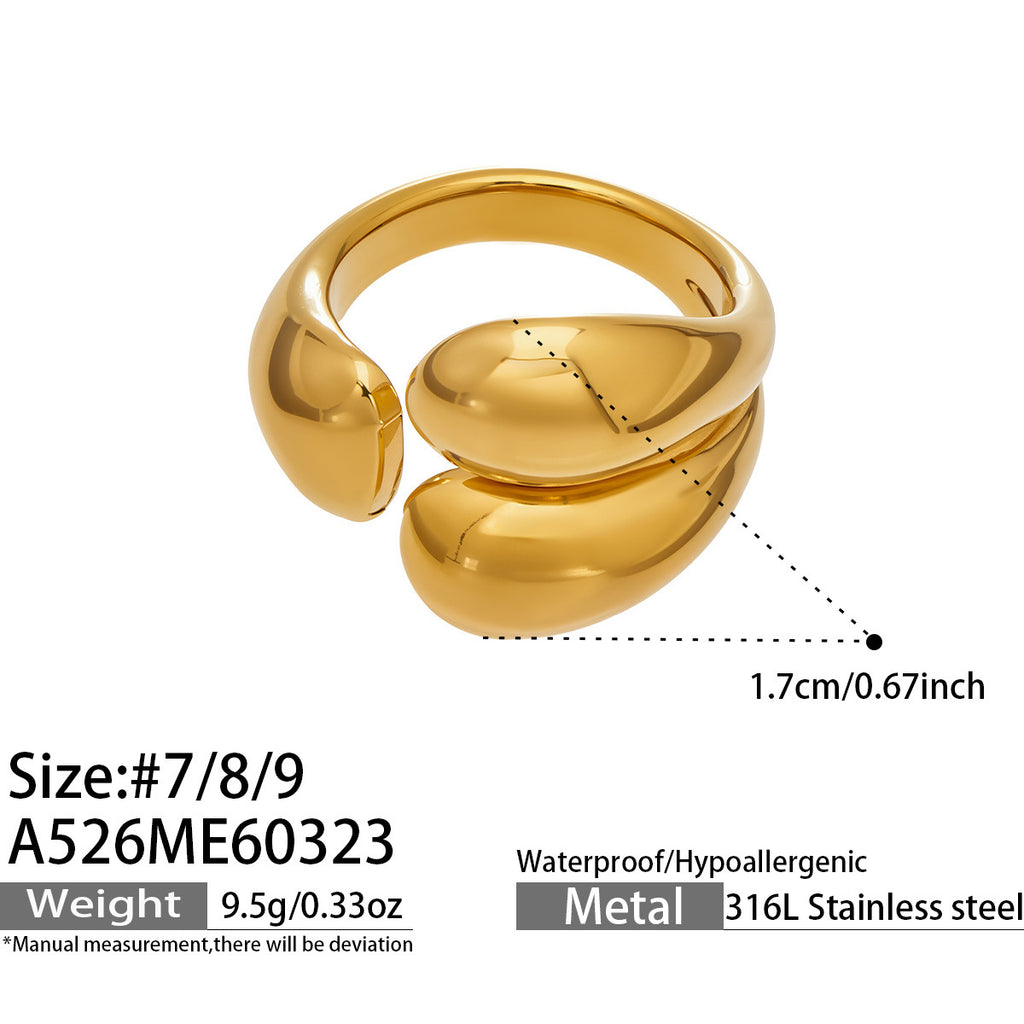 Factory Direct High Quality 18K Gold Plated Stainless Steel Snake Ring High End Open Finger Ring for Ladies Custom Logo Support