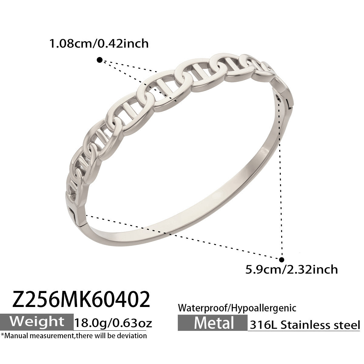 2026 New 18K Gold Stainless Steel 5A Cubic Zirconia Pig Nose Chain  for Women Fashion Luxury Hip Hop Bangle
