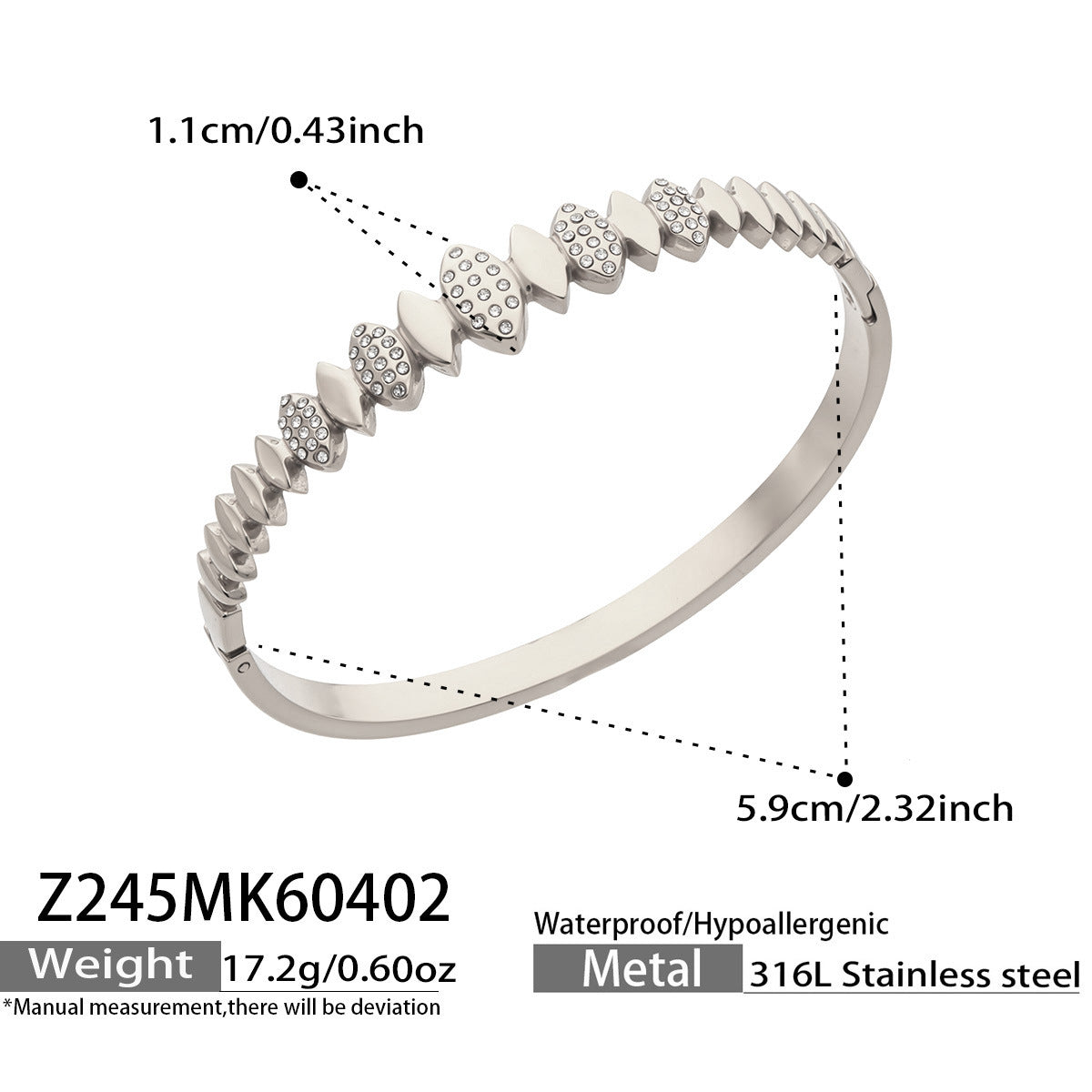 2026 New 18K Gold Stainless Steel 5A Cubic Zirconia Pig Nose Chain  for Women Fashion Luxury Hip Hop Bangle