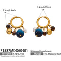 Factory Direct Custom Logo 2026 New Trendy Stainless Steel Earrings  Natural Stone 18K Gold Plated Colorful Tassel Earring