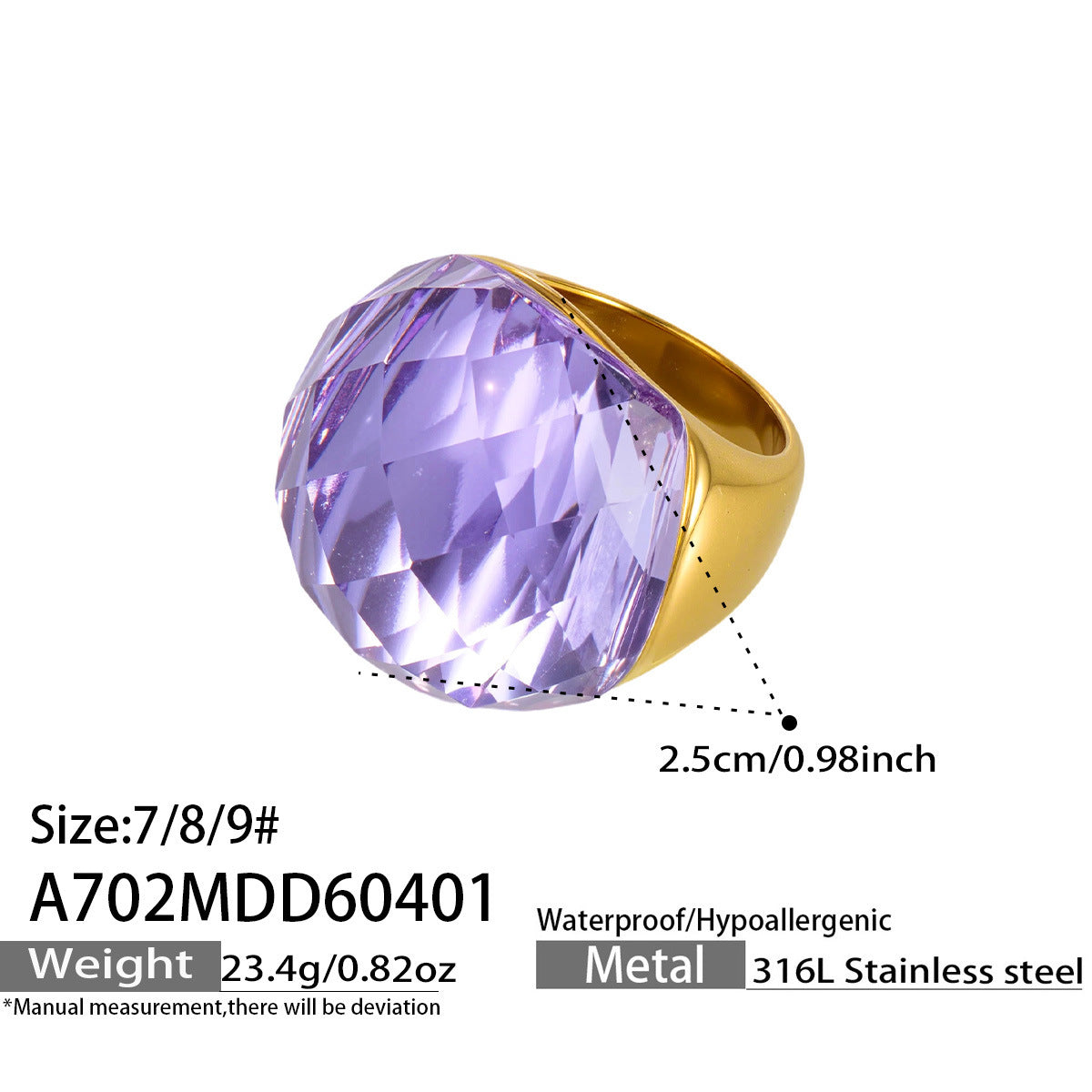 2026 Trending INS Style 18K Gold Plated Stainless Steel Ring for Women Geometric Round Cut Edge Fashion Jewelry