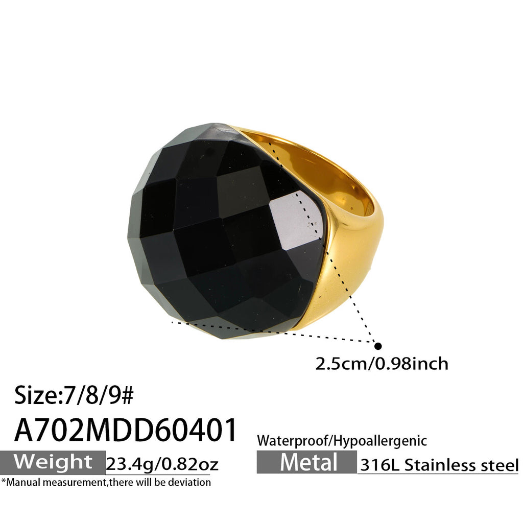 2026 Trending INS Style 18K Gold Plated Stainless Steel Ring for Women Geometric Round Cut Edge Fashion Jewelry