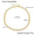 Circle Zirconia Jewelry Set Stainless Steel Necklace and Bracelet for Women