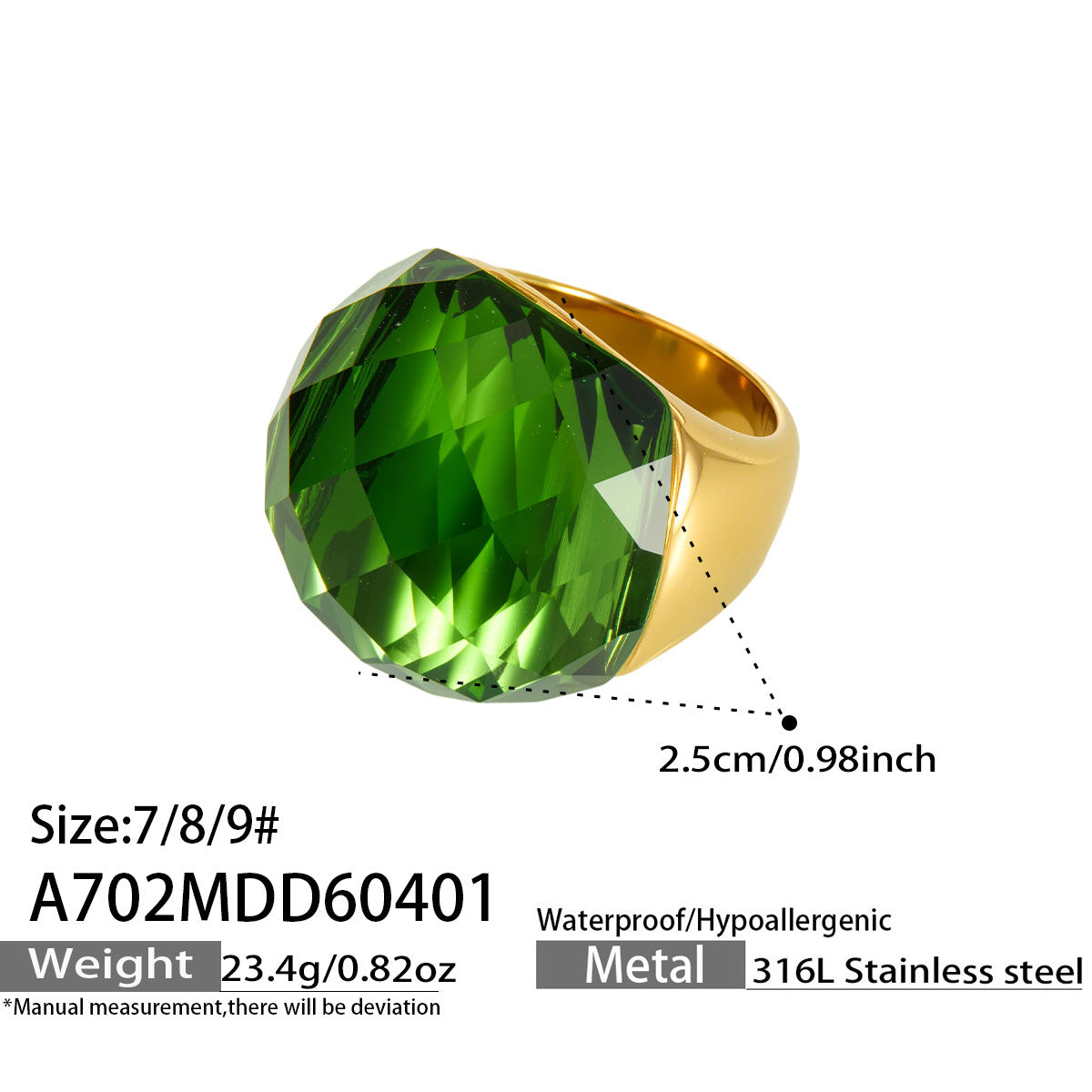 2026 Trending INS Style 18K Gold Plated Stainless Steel Ring for Women Geometric Round Cut Edge Fashion Jewelry