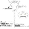 Luxury Shiny Zircon Star of David Y Choker Necklace Set Waterproof Stainless Steel Layered Jewelry Set Wholesale