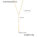 Simple Geometric Elements Ring Pendant Y Tassel Necklace Can Be Folded Cold Wind Titanium Steel Gold Plated Necklace