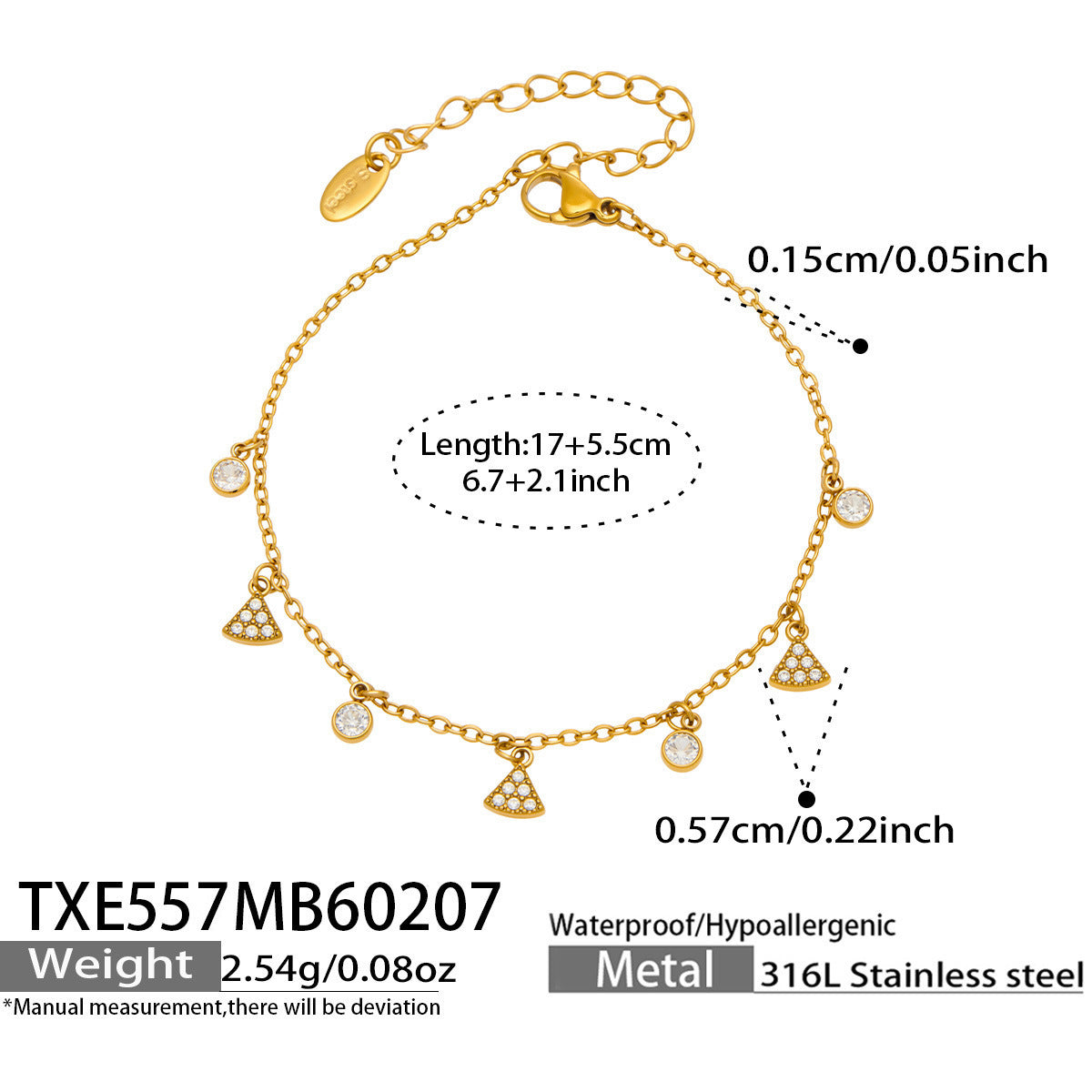 Luxury Shiny Zircon Star of David Y Choker Necklace Set Waterproof Stainless Steel Layered Jewelry Set Wholesale
