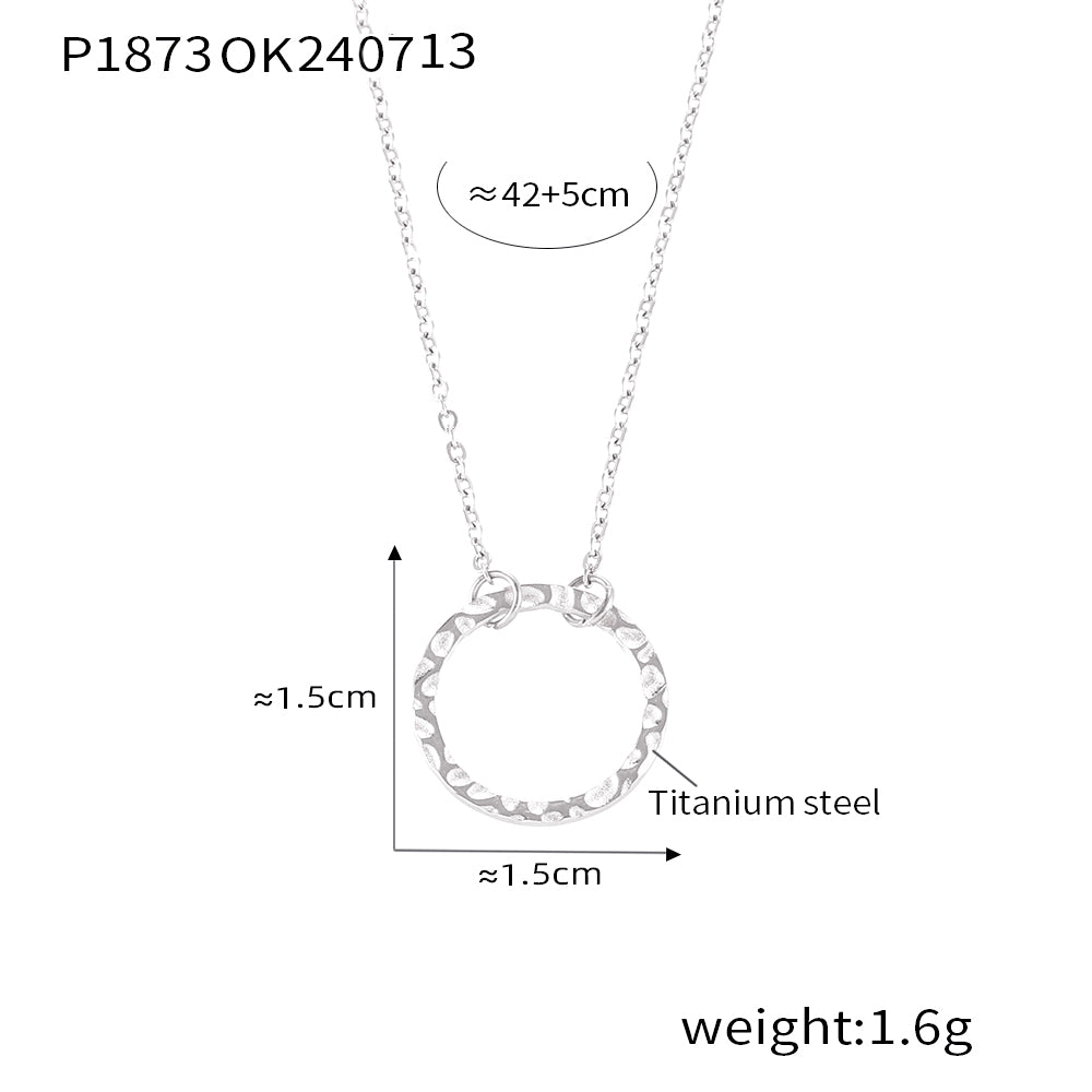 Simple Geometric Elements Ring Pendant Y Tassel Necklace Can Be Folded Cold Wind Titanium Steel Gold Plated Necklace