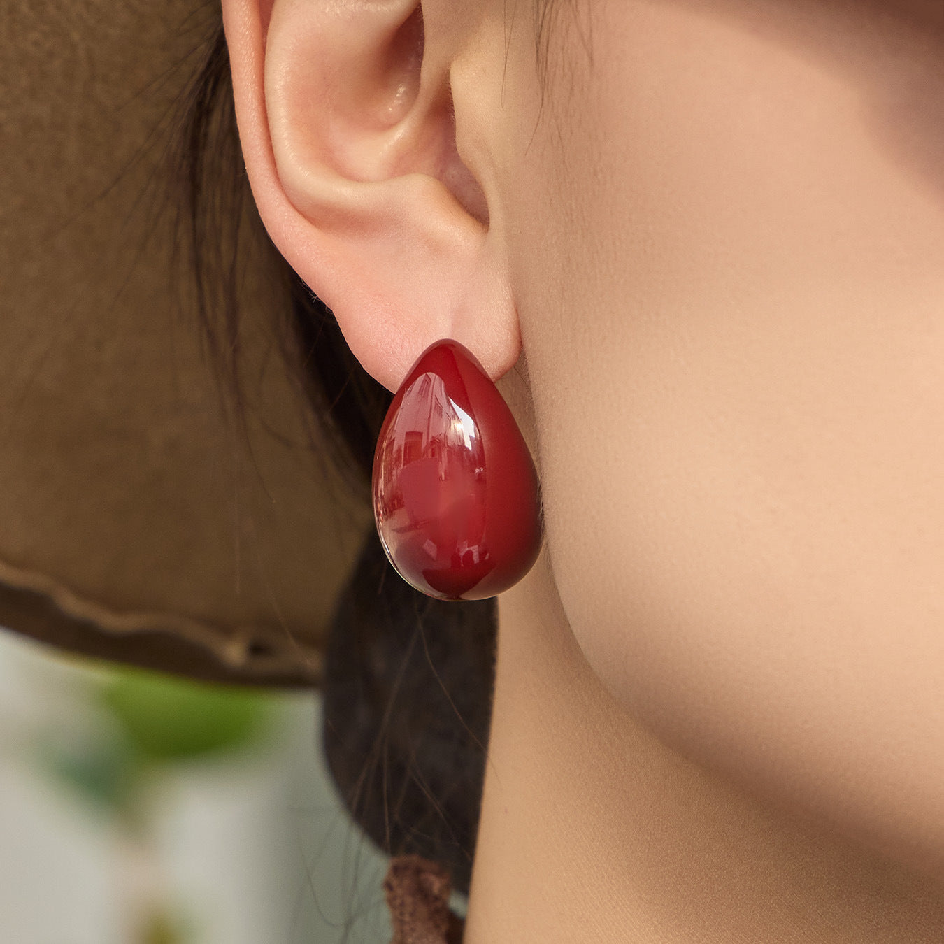 2026 Trending Red Enamel Teardrop Earrings for Women  Dopamong Colorful Copper Jewelry