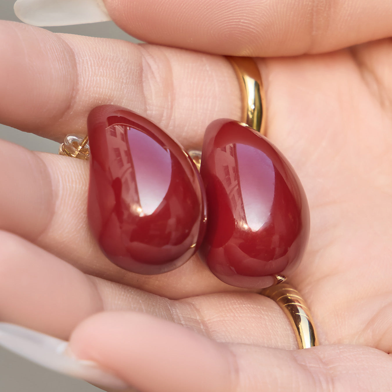 2026 Trending Red Enamel Teardrop Earrings for Women  Dopamong Colorful Copper Jewelry