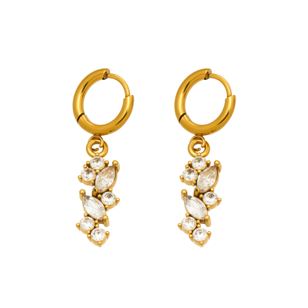 Fashion Luxury Stainless Steel 5A Cubic Zirconia Earrings for Women Designer Trendy Hypoallergenic Jewelry Accessories Wholesale