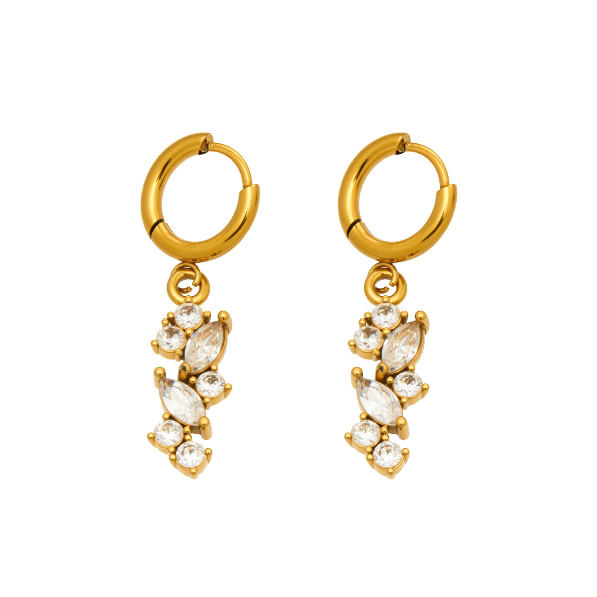 Fashion Luxury Stainless Steel 5A Cubic Zirconia Earrings for Women Designer Trendy Hypoallergenic Jewelry Accessories Wholesale