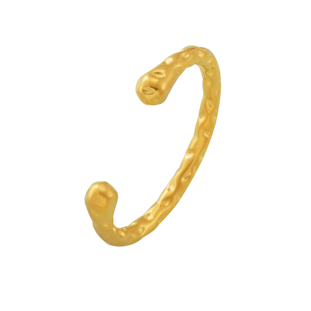 Fashion INS Style Small Open Irregular Hammer Bracelet Stainless Steel Plated 18K Gold Simple Retro Hand Jewelry
