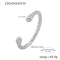 Fashion INS Style Small Open Irregular Hammer Bracelet Stainless Steel Plated 18K Gold Simple Retro Hand Jewelry