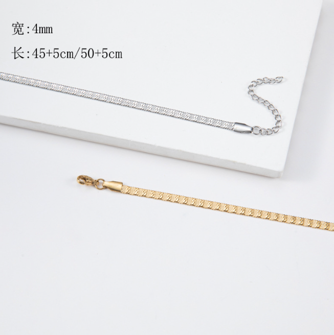 Hot Fashion Unisex Snake Chain Women Necklace Choker Stainless Steel Herringbone Gold Color Chain Necklace for Women Jewelry
