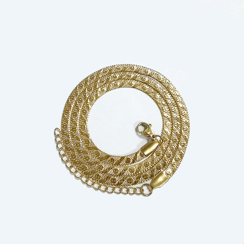 Hot Fashion Unisex Snake Chain Women Necklace Choker Stainless Steel Herringbone Gold Color Chain Necklace for Women Jewelry
