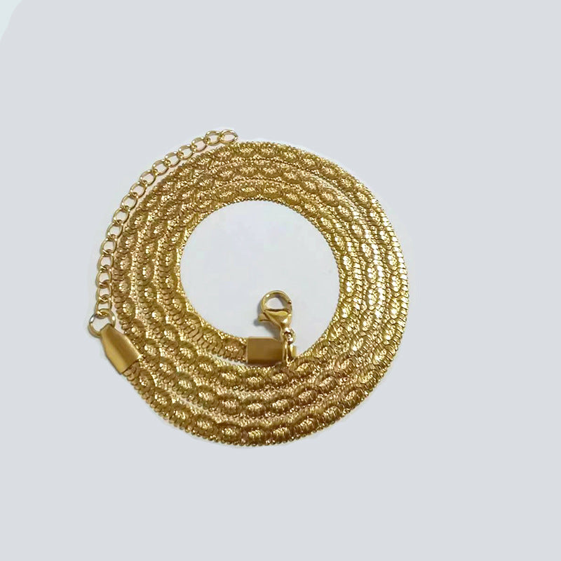 Hot Fashion Unisex Snake Chain Women Necklace Choker Stainless Steel Herringbone Gold Color Chain Necklace for Women Jewelry