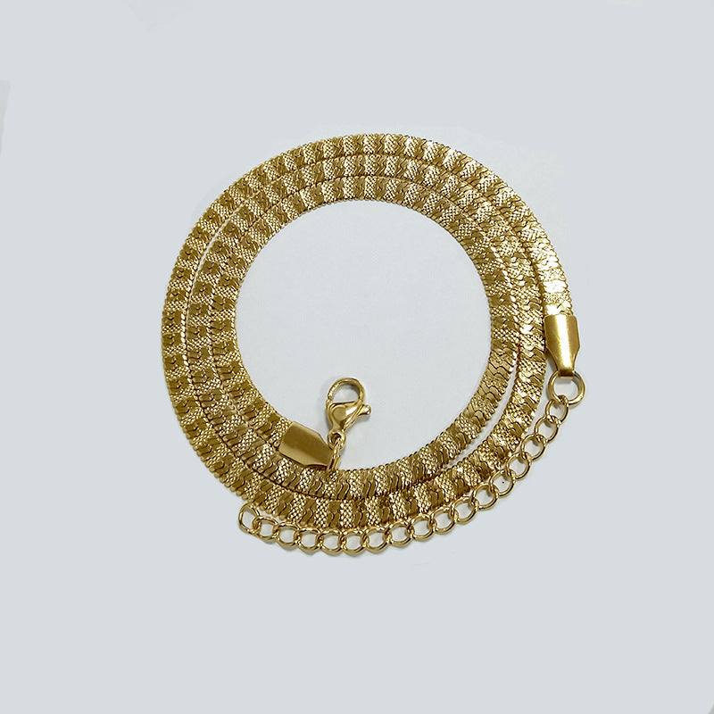 Hot Fashion Unisex Snake Chain Women Necklace Choker Stainless Steel Herringbone Gold Color Chain Necklace for Women Jewelry