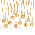 Personalized Square Locket Necklace 18k Gold Plated Necklace Openable Photo Box Zircon Pendant Necklace Stainless Steel Jewelry