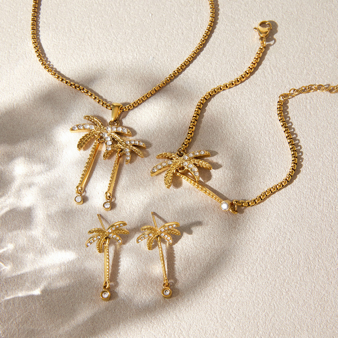 Summer Style Beach Jewelry Fashion Jewelry Set PVD 18k Gold Plated Stainless Steel Necklace for Women Fashion Necklace