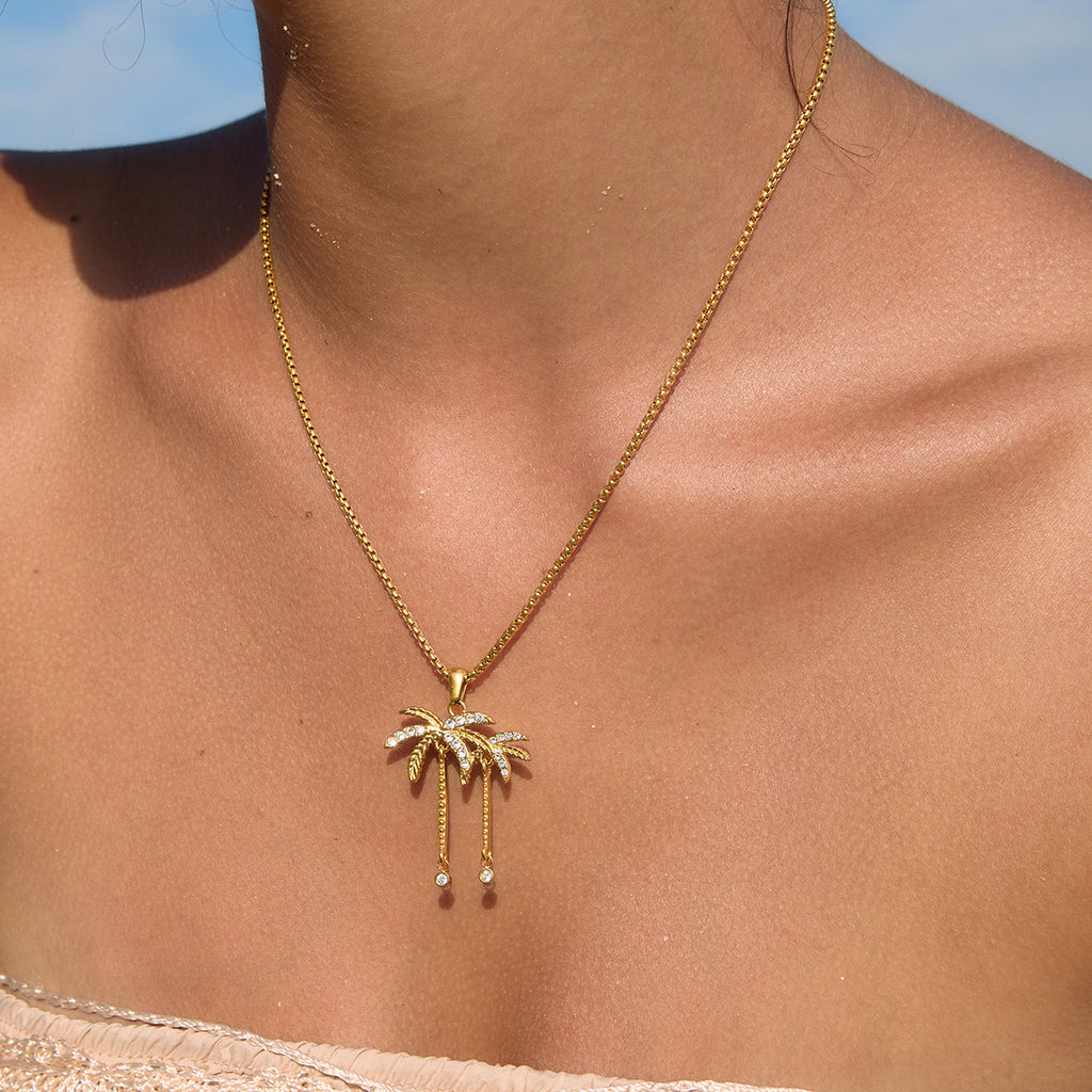 Summer Style Beach Jewelry Fashion Jewelry Set PVD 18k Gold Plated Stainless Steel Necklace for Women Fashion Necklace