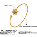 Fashion Elegant 3D Lily Flower Cubic Zirconia Jewelry Suite in Premium Stainless Steel Complete 4-Piece Set for Women