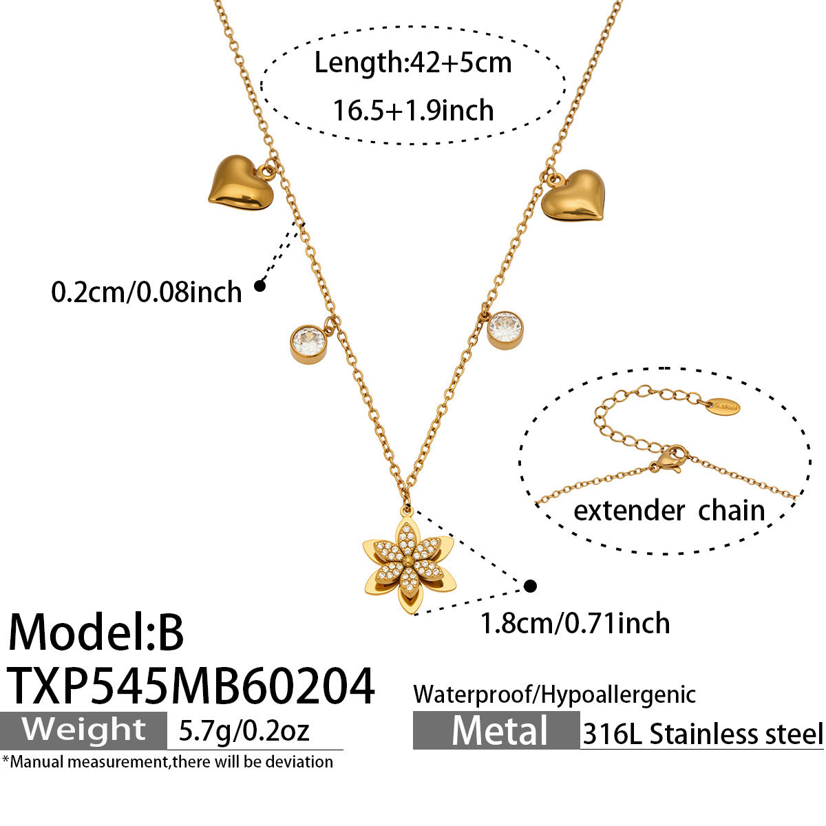 Fashion Elegant 3D Lily Flower Cubic Zirconia Jewelry Suite in Premium Stainless Steel Complete 4-Piece Set for Women