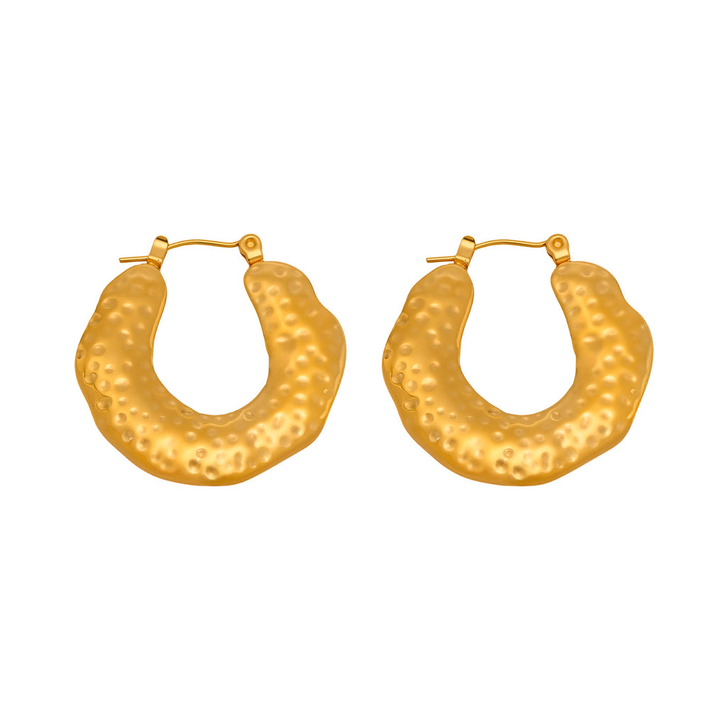 Fashion Geometric Pattern  Earrings Made of Stainless Steel Plated with 18K Real Gold Do Not Fade