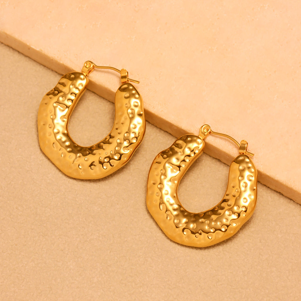 Fashion Geometric Pattern  Earrings Made of Stainless Steel Plated with 18K Real Gold Do Not Fade