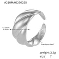 2026 Fashion Stainless Steel 18K Vacuum Telephone Thread Ring
