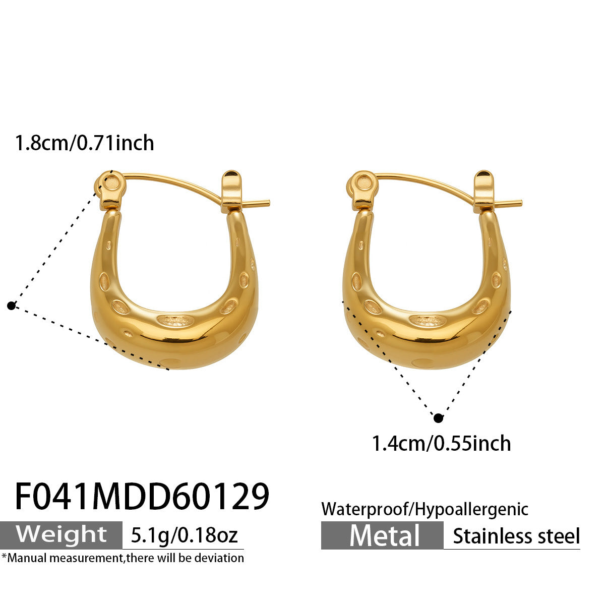 Minimalist Hammered Earrings in Matte Stainless Steel  Everyday Luxury  Trendy Gift