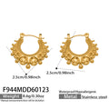 Vintage Gold Crown Earrings  18K Gold Plated  Stainless Steel Chic Women Fashion Jewelry