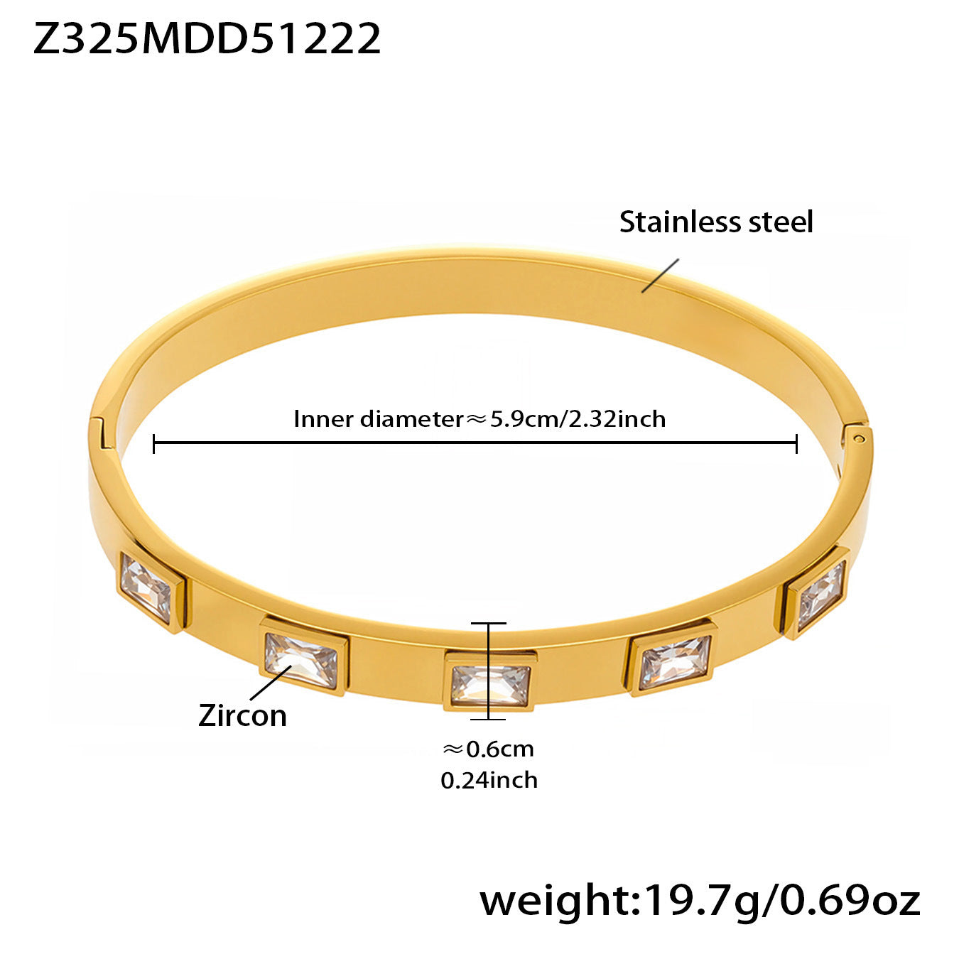 Fashion Stainless Steel Roman Numeral Zircon Bracelet for Women Minimalist Luxury Cubic Zirconia Bangle with Secure Clasp