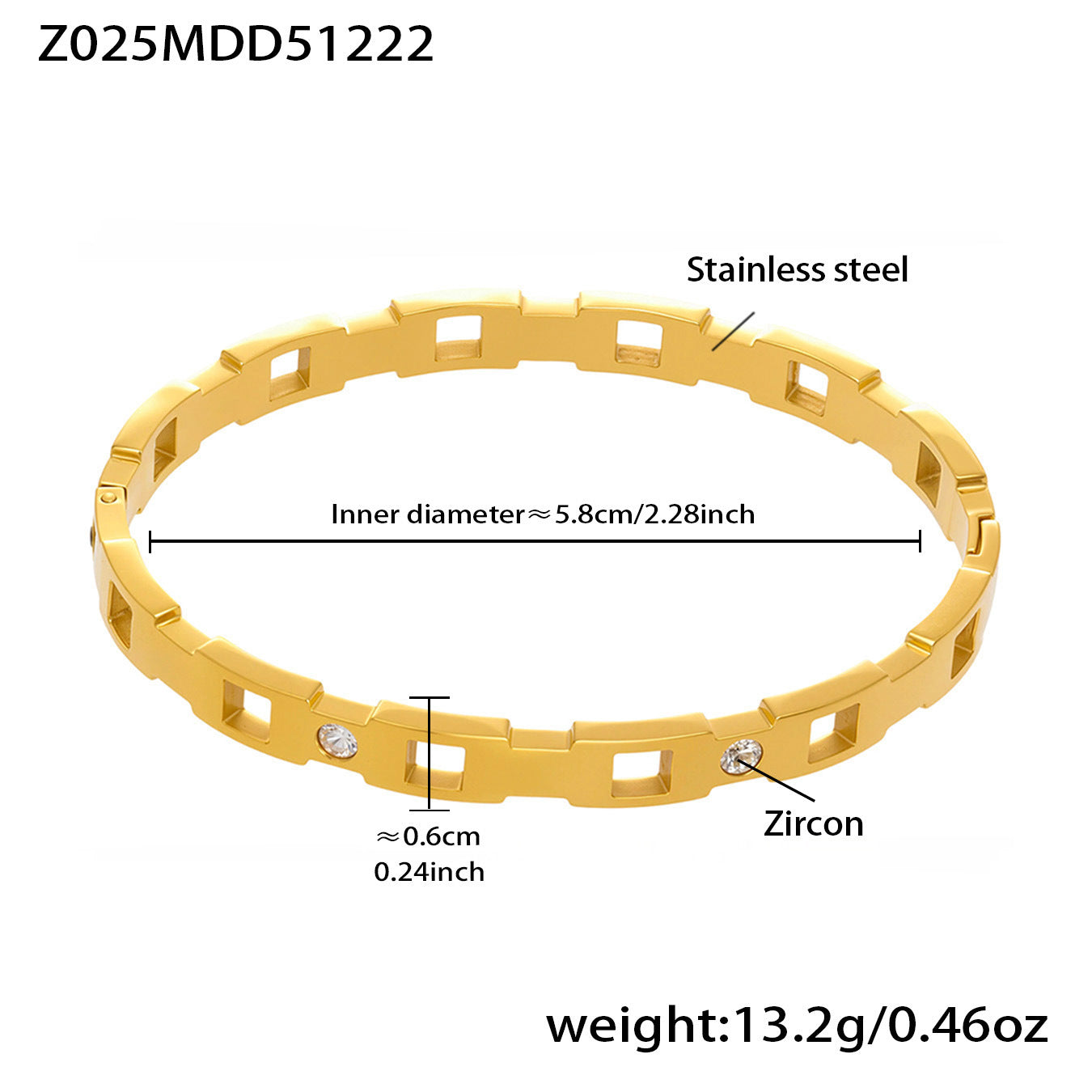 Fashion Stainless Steel Roman Numeral Zircon Bracelet for Women Minimalist Luxury Cubic Zirconia Bangle with Secure Clasp