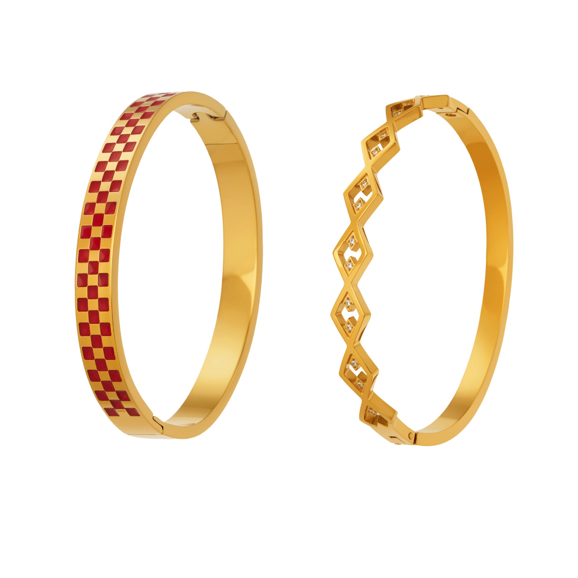 Fashion Modern Geometric Enamel Bangle  Durable Stainless Steel Chic  Stackable Bangle for Everyday Wear