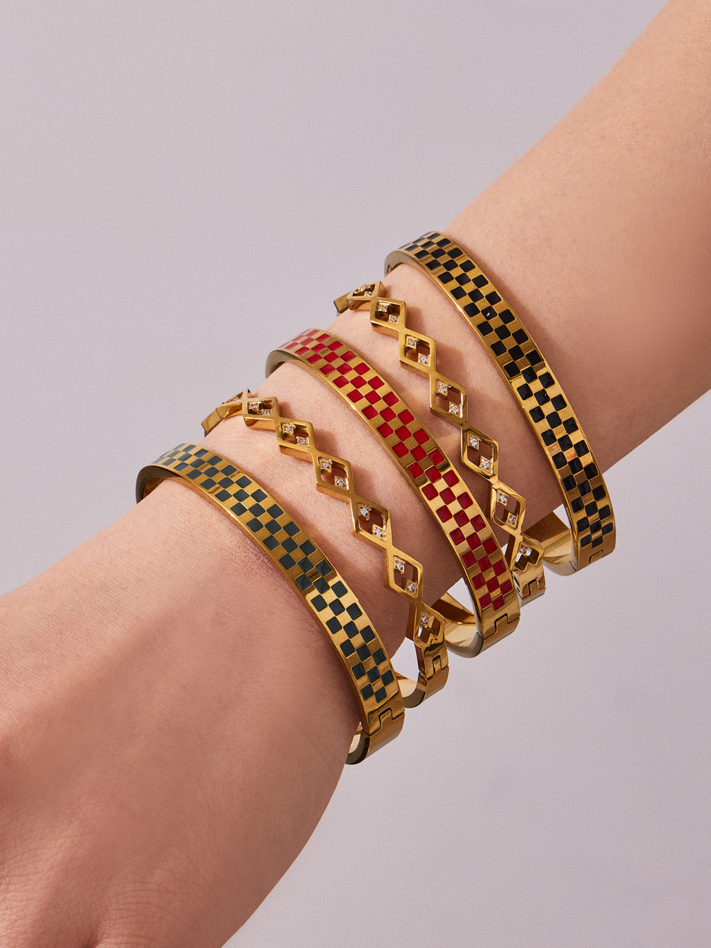 Fashion Modern Geometric Enamel Bangle  Durable Stainless Steel Chic  Stackable Bangle for Everyday Wear