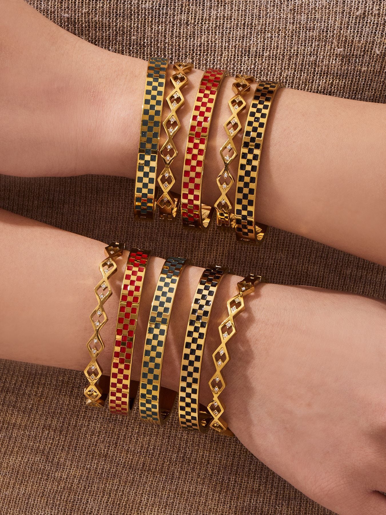 Fashion Modern Geometric Enamel Bangle  Durable Stainless Steel Chic  Stackable Bangle for Everyday Wear