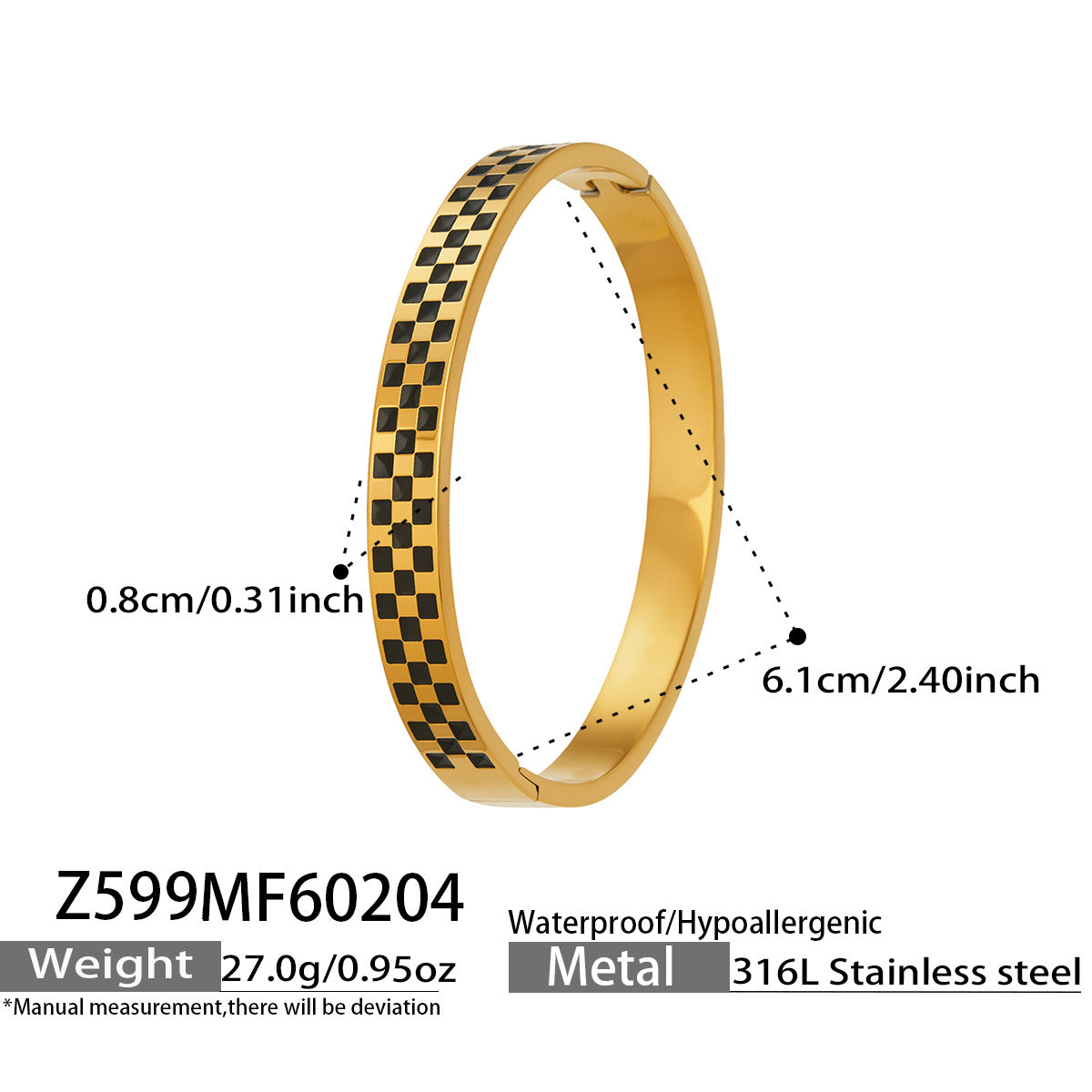 Fashion Modern Geometric Enamel Bangle  Durable Stainless Steel Chic  Stackable Bangle for Everyday Wear