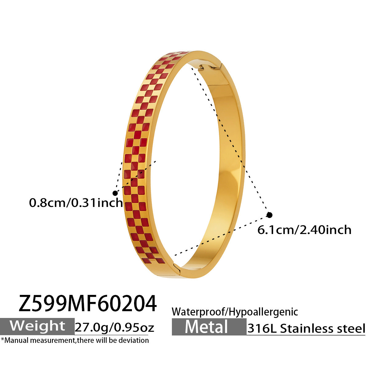 Fashion Modern Geometric Enamel Bangle  Durable Stainless Steel Chic  Stackable Bangle for Everyday Wear