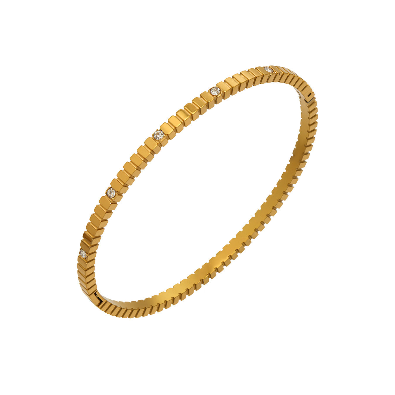 Hot Sale Fashion Geometric Square Zircon Bangle, Stackable Bangle for Women in Stock Now