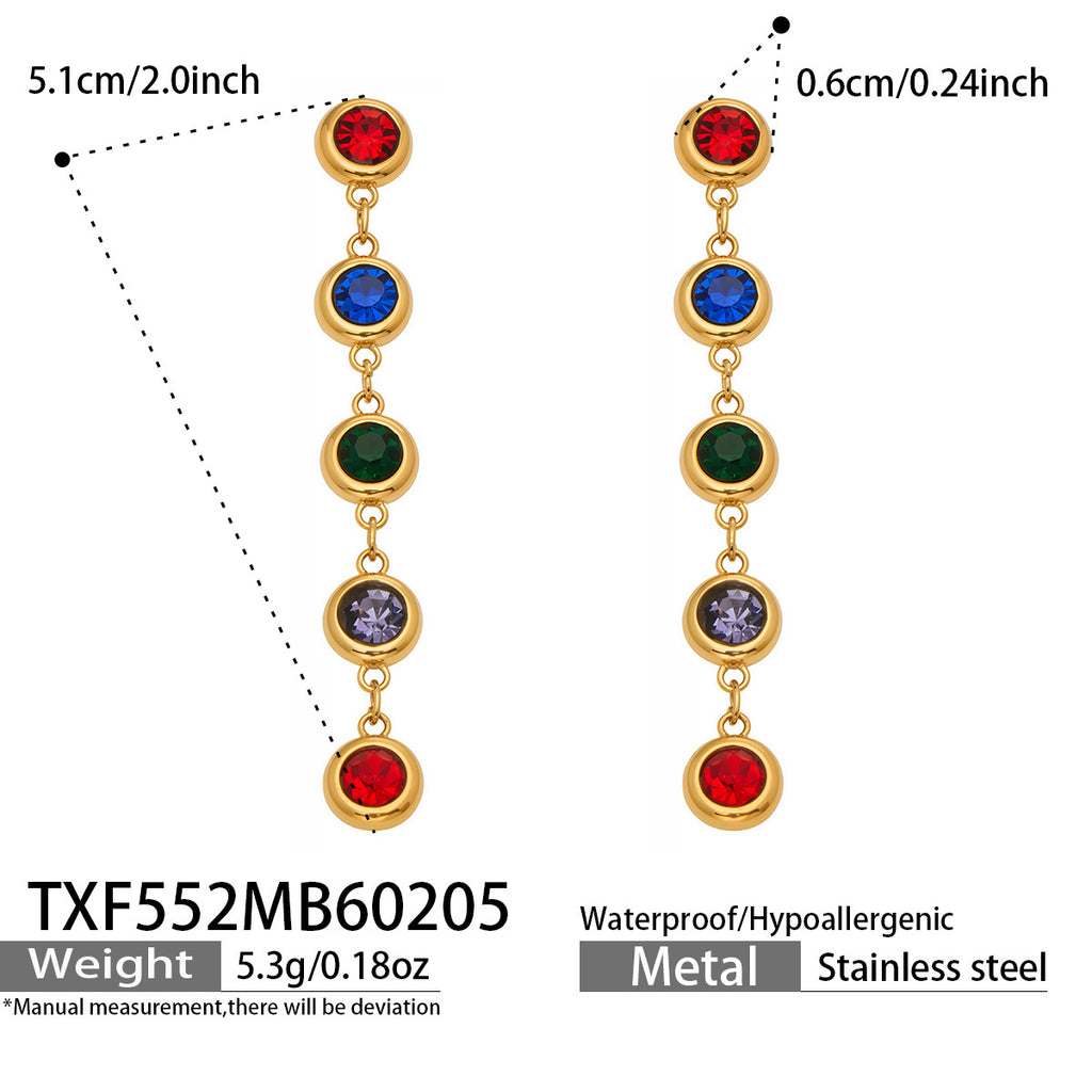 Fashion Luxury Splicing Stainless Steel Unisex Business Gift Bracelet Necklace Exquisite Fashion Elegant Color Tassel Set