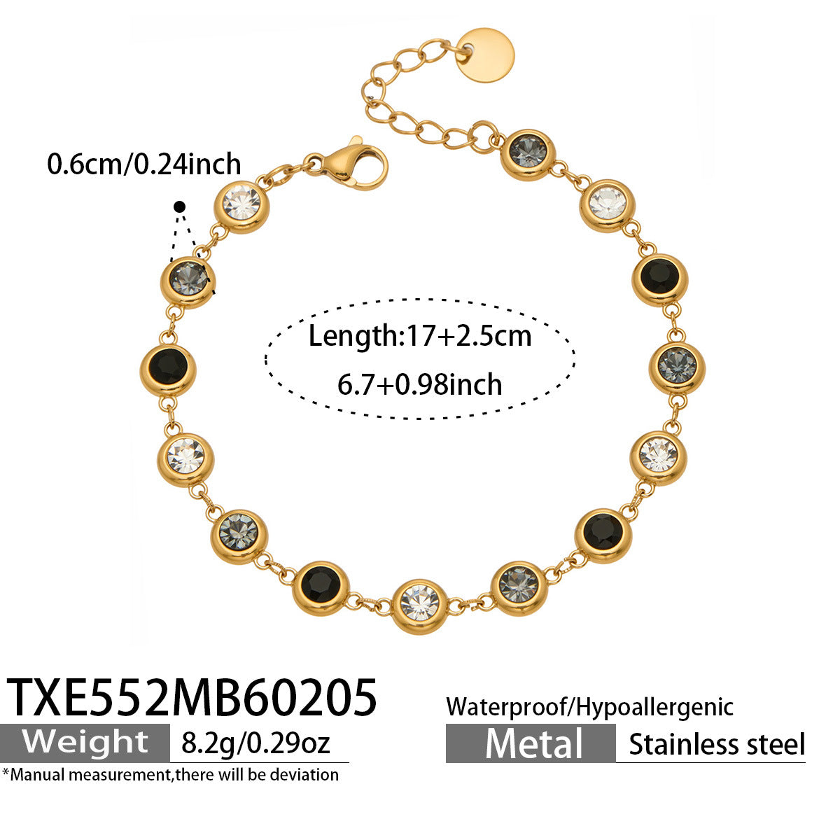 Fashion Luxury Splicing Stainless Steel Unisex Business Gift Bracelet Necklace Exquisite Fashion Elegant Color Tassel Set