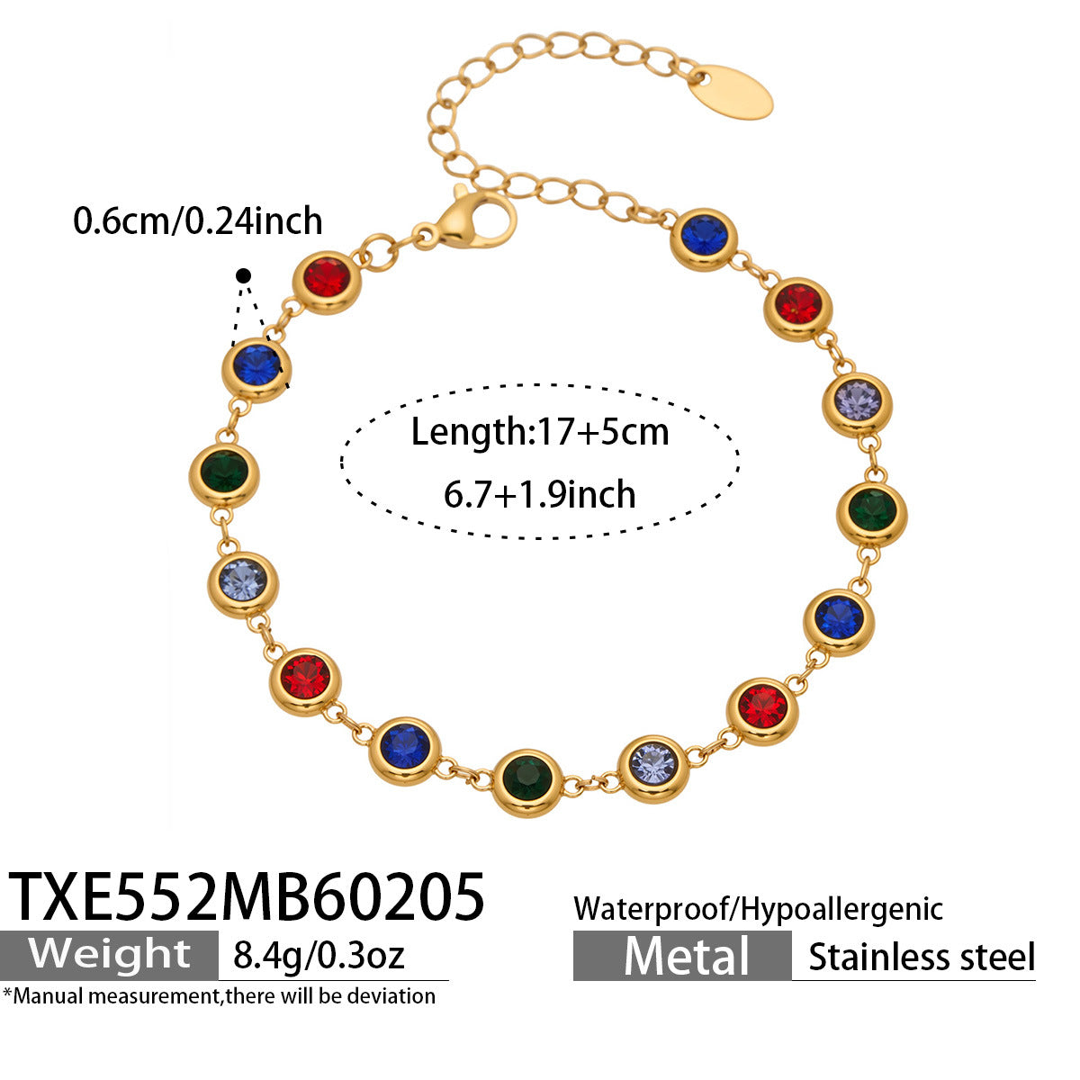 Fashion Luxury Splicing Stainless Steel Unisex Business Gift Bracelet Necklace Exquisite Fashion Elegant Color Tassel Set