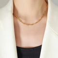 Fashion Sustainable Necklace and Bracelet Eco-friendly Stainless Steel Clasp Jewelry Set