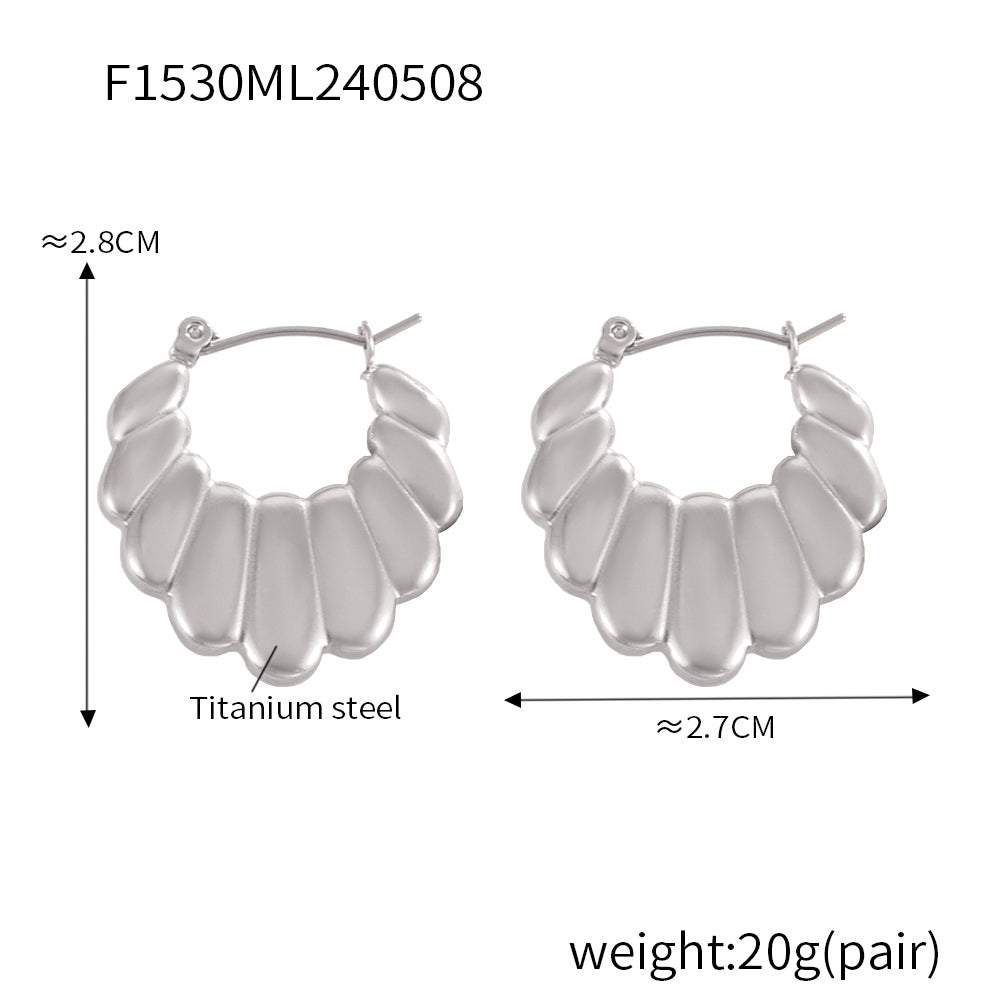 Retro Earrings Fashion Simple Geometric Light Design Sense Stainless Steel Gold-plated U-shaped Earrings