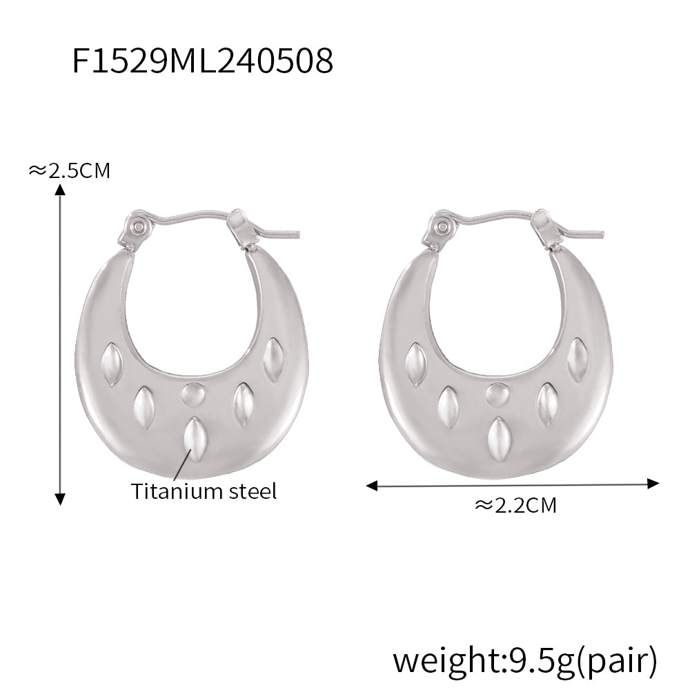Retro Earrings Fashion Simple Geometric Light Design Sense Stainless Steel Gold-plated U-shaped Earrings