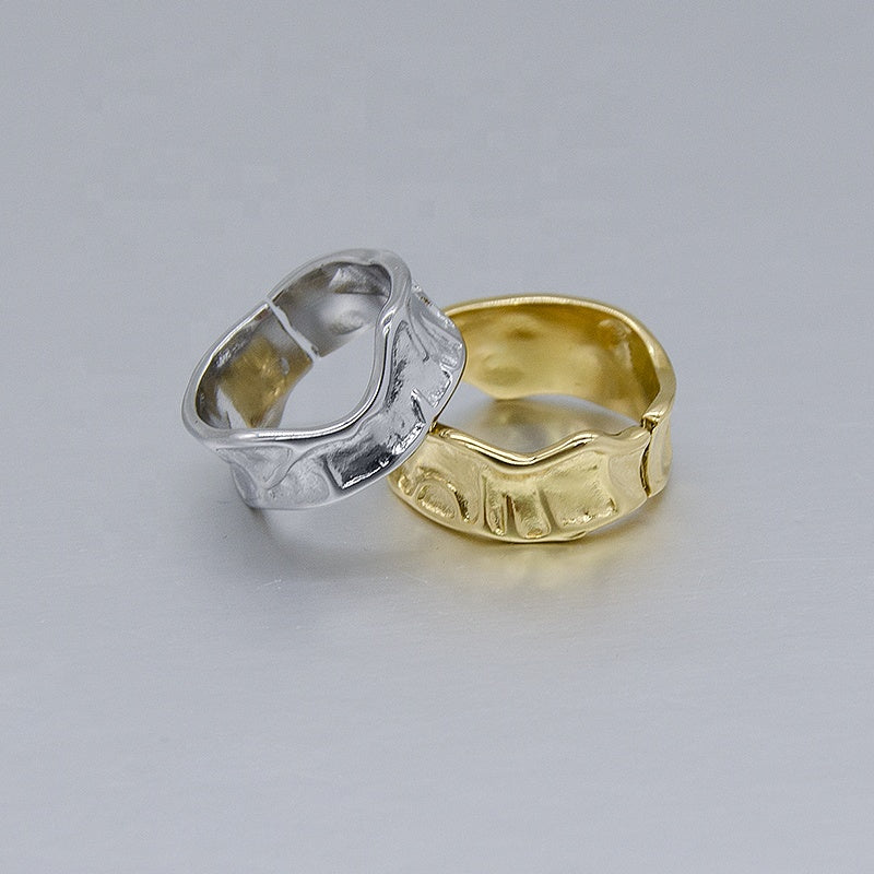 Factory Direct  Sales Stainless Steel Open Regular Thick Texture Ring Unisex Adjustable Mens Women Rings